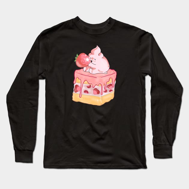 cute strawberry cake Long Sleeve T-Shirt by Rohman1610